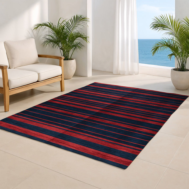 Tapis intérieur / extérieur gris HorizontalStripes, Rectangulaire 2 pi x 3 pi