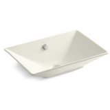 Reve Fireclay Rectangular Vessel Bathroom Sink with Overflow