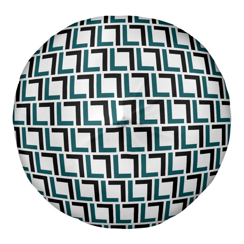 Housse et insert de coussin rond Philadelphia Football Luxury, Blanc / vert minuit / noir, 26'' x 26''