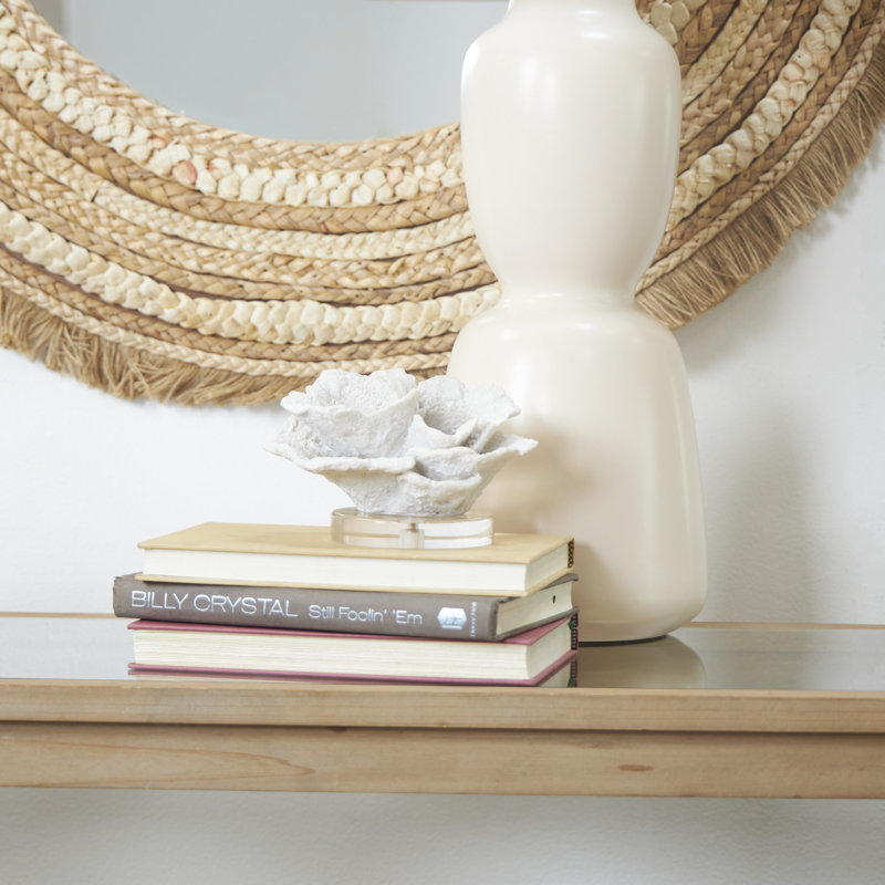 Cole And Grey Polystone Small Textured Coral Sculpture With Clear Acrylic Base