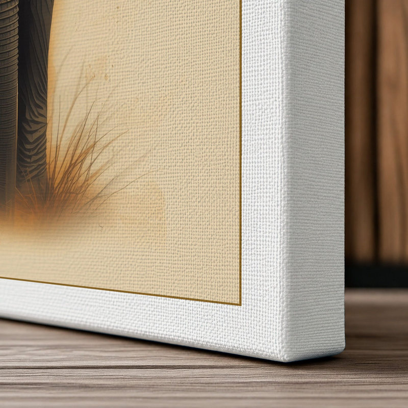 Elephant Observed Rustic - Wrapped Canvas, 18x12 - 45.7 x 30.5 cm, White Border