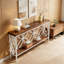 Table basse élégante, canapé de style nordique, console à 2 niveaux