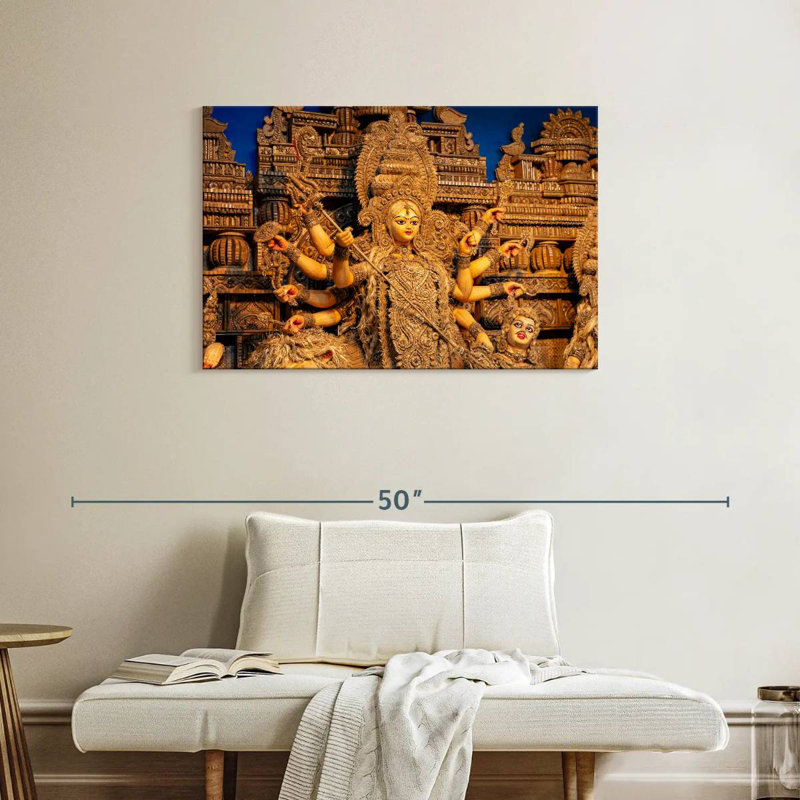 Adella Goddess Durga Sculpture, 24" H x 36" W