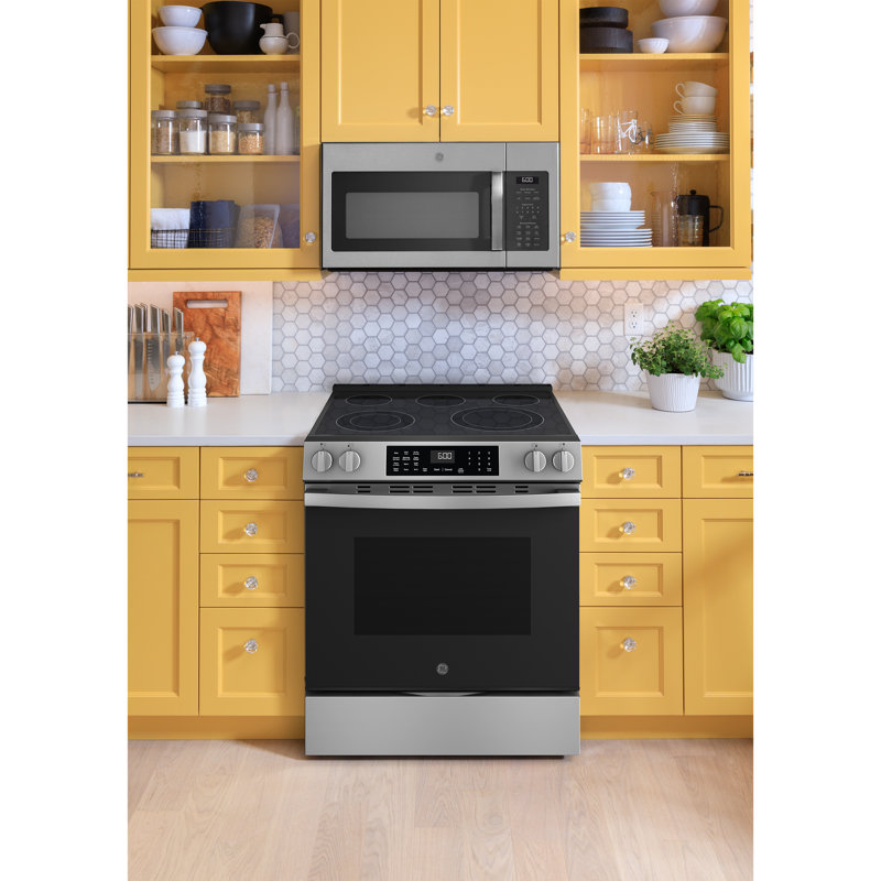 GE 30" Slide-In Electric Convection Range, Stainless Steel
