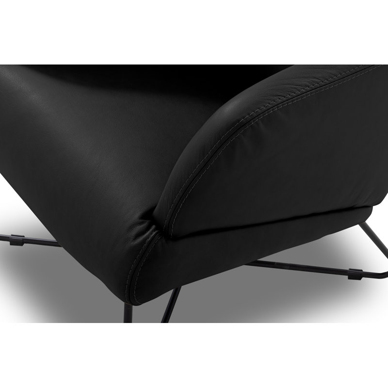 Averie Genuine Leather Designer Armchair, Black