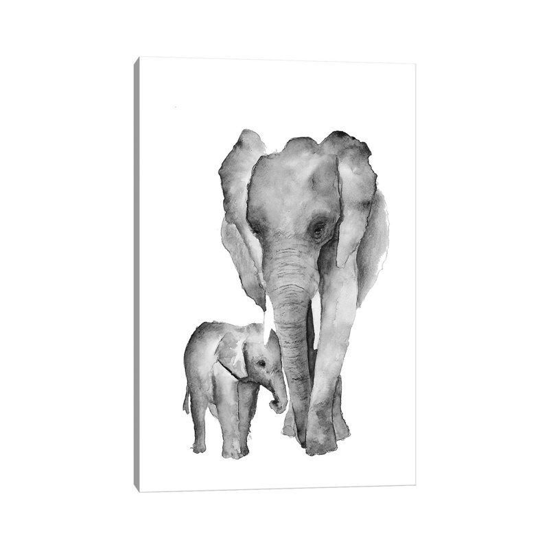 Elephant Mama by ANDA Design - Wrapped Canvas Gallery-Wrapped Canvas Giclée, 30.48cm H x 20.32cm W
