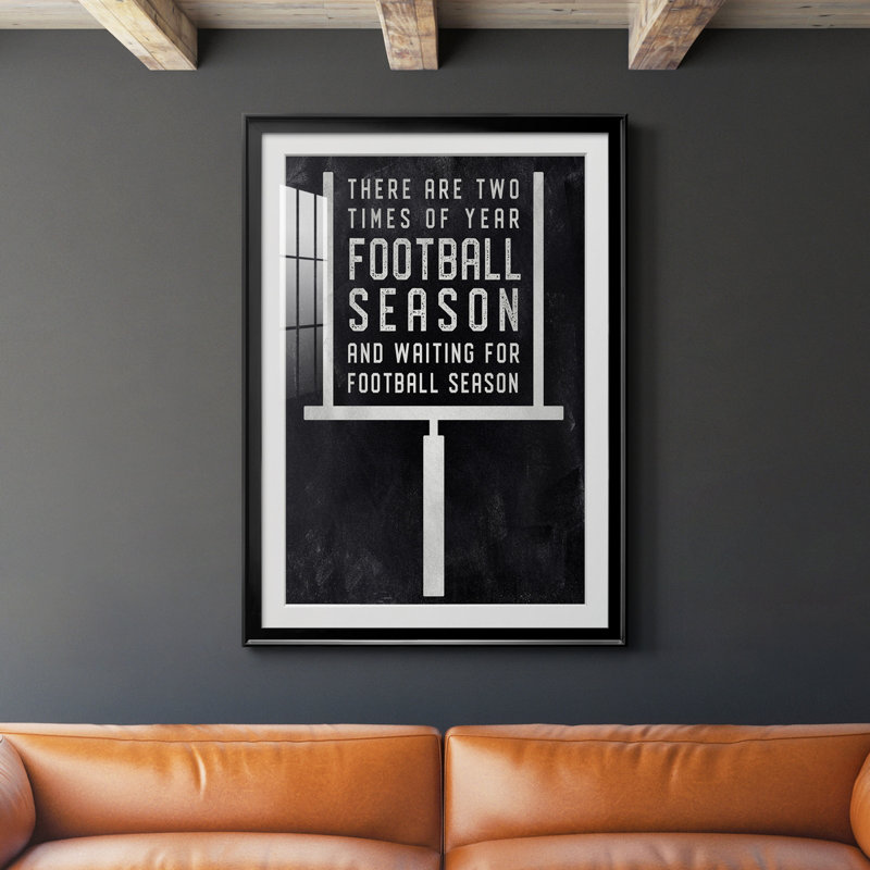 Football Season - Art textuel avec cadre photo, Noir, H 42,5 po x l 30,5 po x P 1,5 po