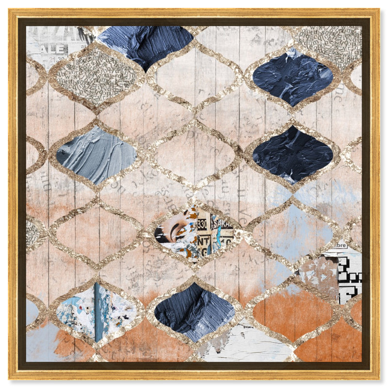 «Modern Moroccan», impression sur toile tendue, Cadre doré, H 20 po x l 20 po