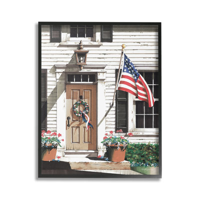 Art mural sur toile Country House with Flag par John Rossini