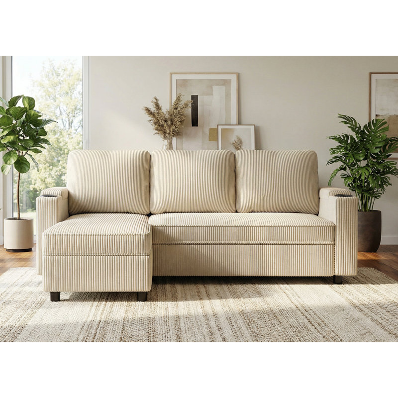 3 Seater Sofa Bed, Beige