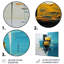 «Ebullient pensé jaune moutarde sur fond bleu», art mural abstrait-746683060-746683063