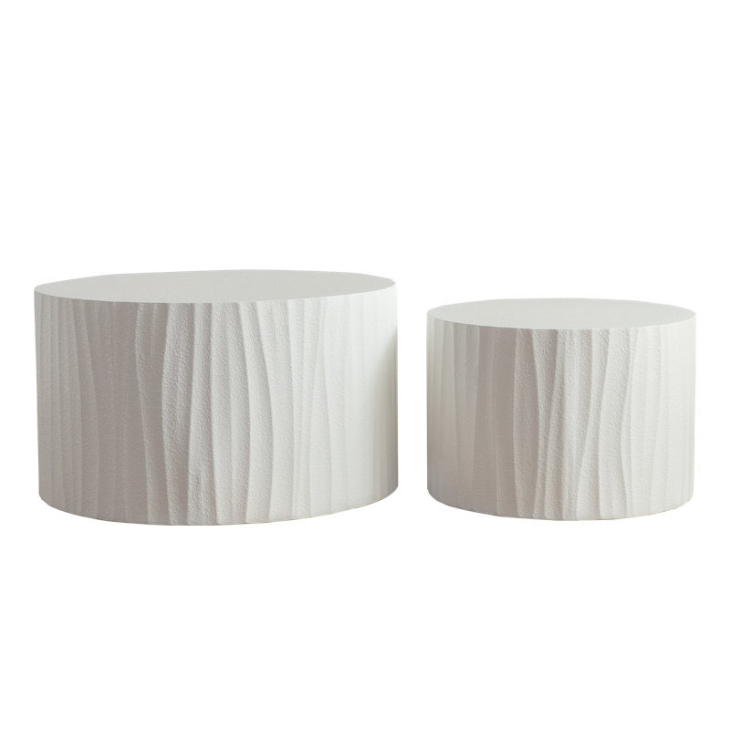 Ensemble de 2 tables basses rondes en bois rondes pour table de chevet