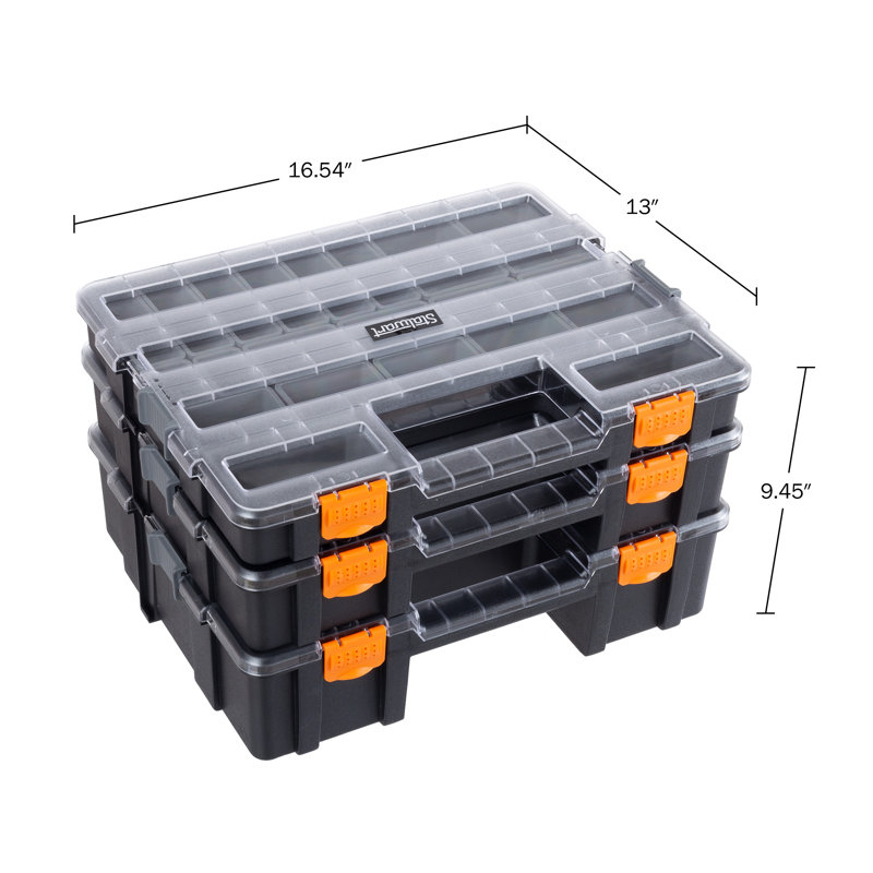 Stalwart Tool Box Organizer - Portable Parts Organizer with Customizable Compartments for Hardware