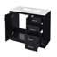 Ensemble de meuble-lavabo 36 po avec lavabo en céramique, armoire de rangement en bois massif, ensemble de meuble-lavabo autoportant avec 3 tiroirs et portes à fermeture douce-371131716