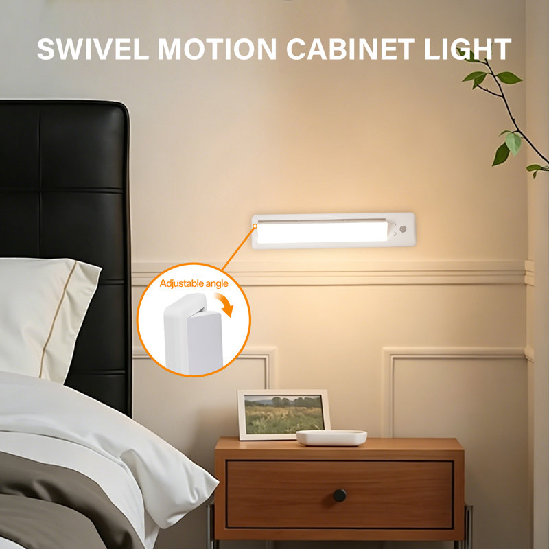 Éclairage sous-armoire de 12 po avec lumière rotative sans fil rechargeable RVB avec télécommande