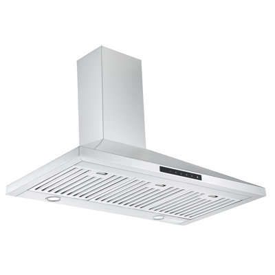Hotte murale convertible 35,5" 650 cfm convertible en acier inoxydable avec veilleuse