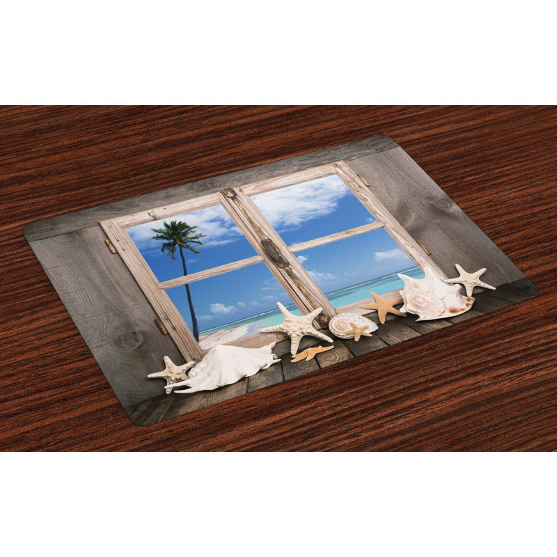 Babcock Beach Seashells Starfish Palms Placemat