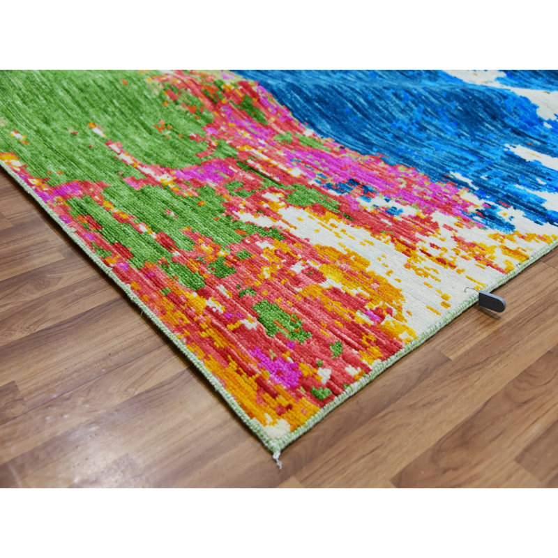 10'x14'1" Ivory Hand Knotted Modern Abstract Design All Wool Oriental Rug 3F3A01DC9EC94011A963963D1161CDD2