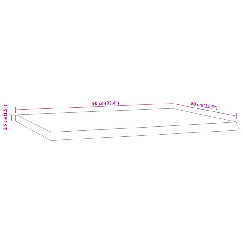 Starkes Desk Table Top, 2.5cm  H  x  90cm  W  x  80 cmD