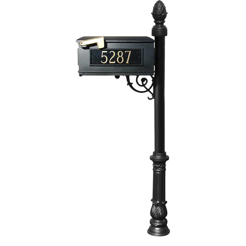 Lewiston Aluminum Post Mounted Mailbox, Yes