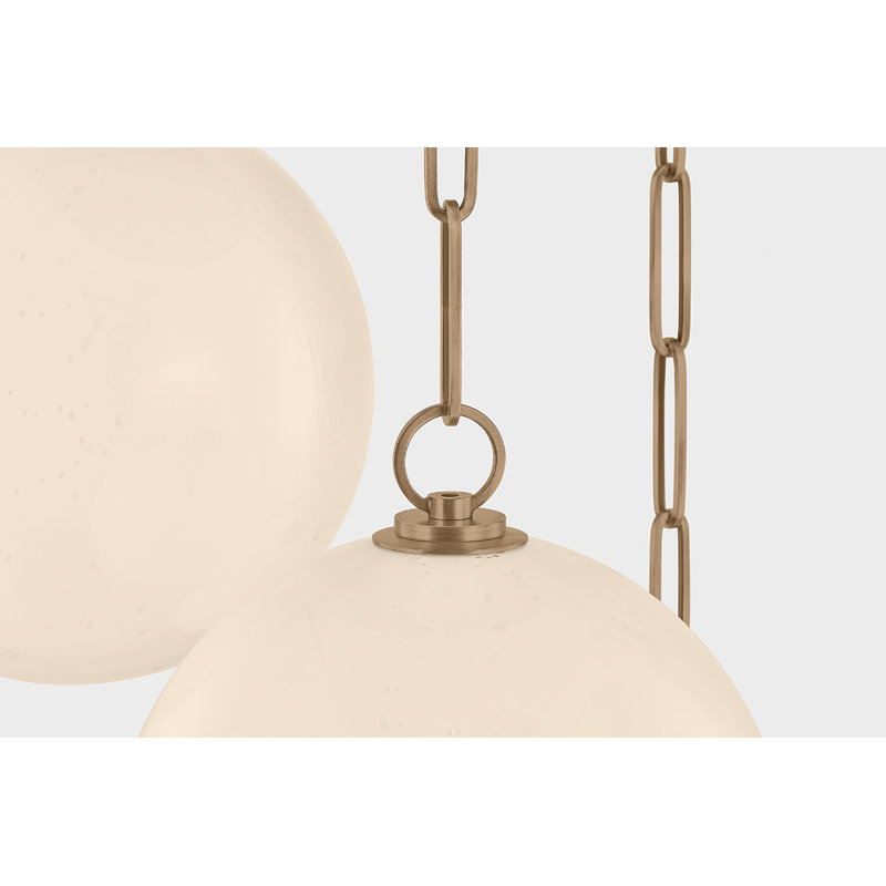Lustre en laiton patiné Troy Lighting, Trois lumières, H 14,25 po x l 26 po x P 26 po