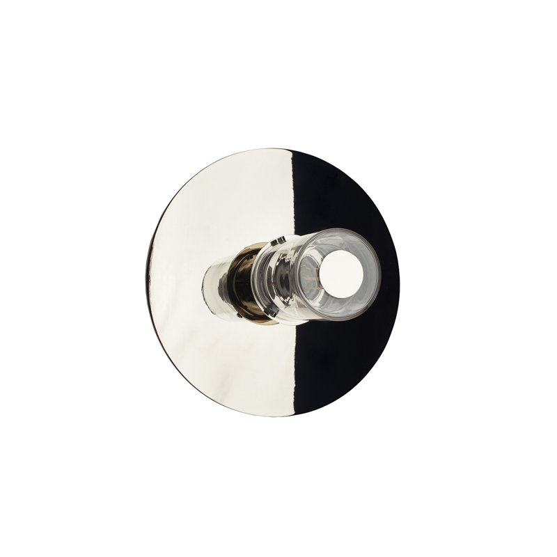 1 - Light Flush Mounted Sconce, Silver, 10.63" H x 10.63" W x 6.97" D