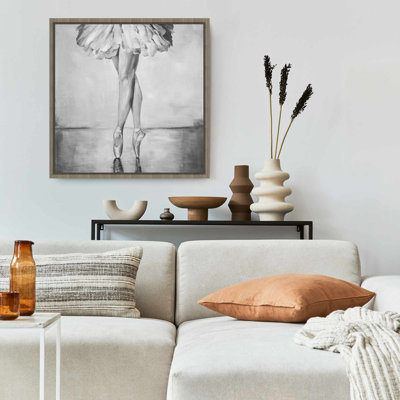 Ballet Classic Steps Monochrome Framed Canvas | Home Decor