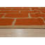 6x8 Yellow Flat Weave Wool Brickwork Motif Geometric Modern Contemporary Carpet Rug