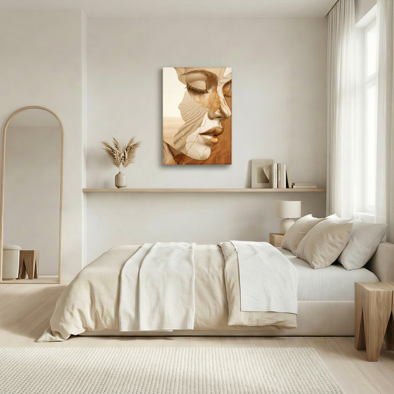 Ensemble de 1 tableau abstrait sur toile représentant un visage, 30"H x 20"W, Wrapped Canvas