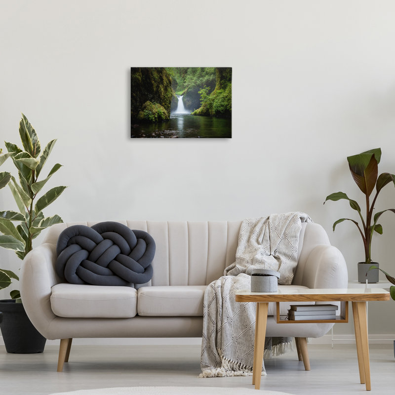 Art mural sur toile Peaceful Waterfall Creek par Richard Wong, H 16 po x l 24 po