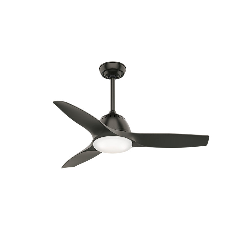 44" Wisp 3-Blade LED Standard Ceiling Fan with Remote Control and Light Kit Included, Bronze