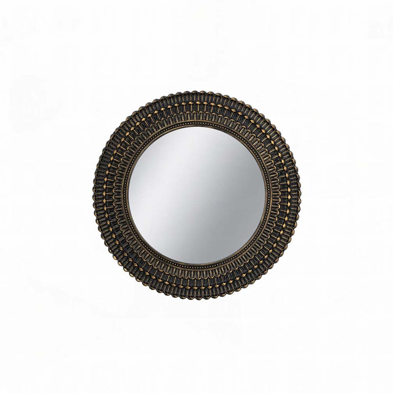 Miroir d'appoint en bois avec texture tissée