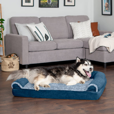 Two-Tone Faux Fur & Suede Sofa Pet Bed