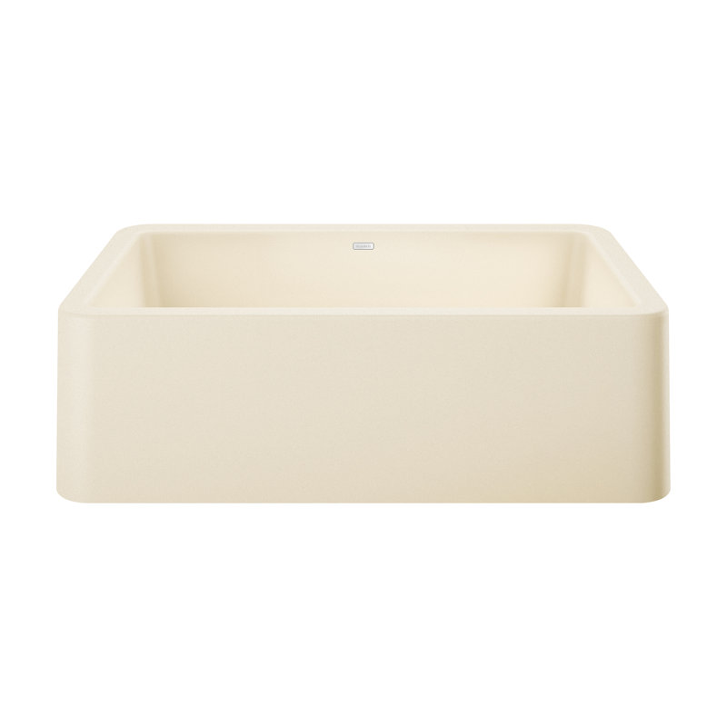 Évier de ferme à tablier frontal avec crépine Ikon L 33 po x l 19 po, Biscuit