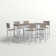 Travira 6 - Person Metal Patio Dining Set with Rectangular Table