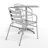 Gearard Square Aluminum Indoor-Outdoor Table Set with 2 Slat Back Chairs-92070853-92070850