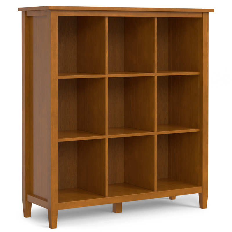 Light Golden Brown Solid Wood 9-Cube Storage Unit