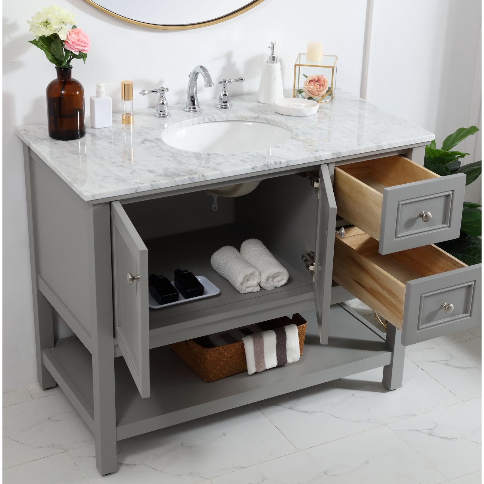 Bonsai 42'' Single Bathroom Vanity, Gray
