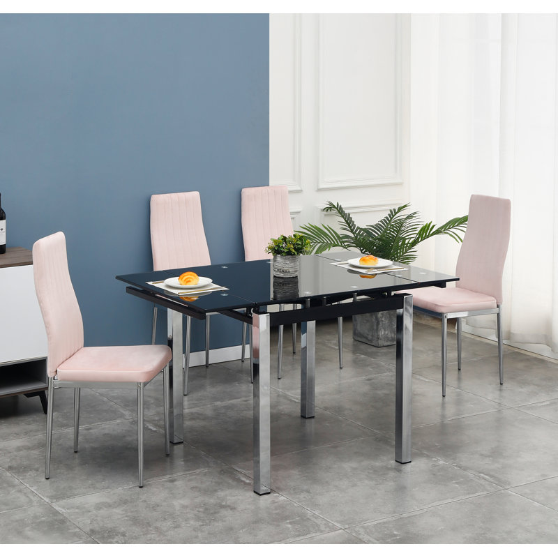 Trucksville 4 - Person Dining Set, Black, Pink