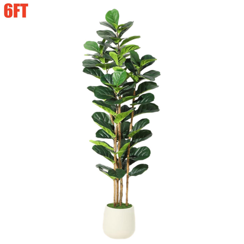 Artificial Fiddle Leaf Fig Tree in Planter, 182.9cm H x 26cm W x 26cm D