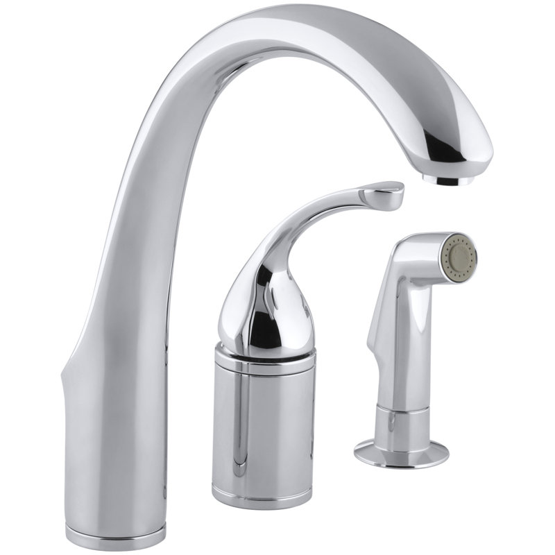 Forté 3-Hole Remote Valve Kitchen Sink Faucet with 9" Spout with Matching Finish Sidespray, Polished Chrome