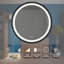 Miroir de salle de bain pour salle de bain avec fond de panier, cadre en alliage d'aluminium noir, luminosité élevée, tactile à intensité variable, contrôle de l'interrupteur mural, antibuée, CRI 95 réglable 3000K-4500K-6000K, miroir-2132385200