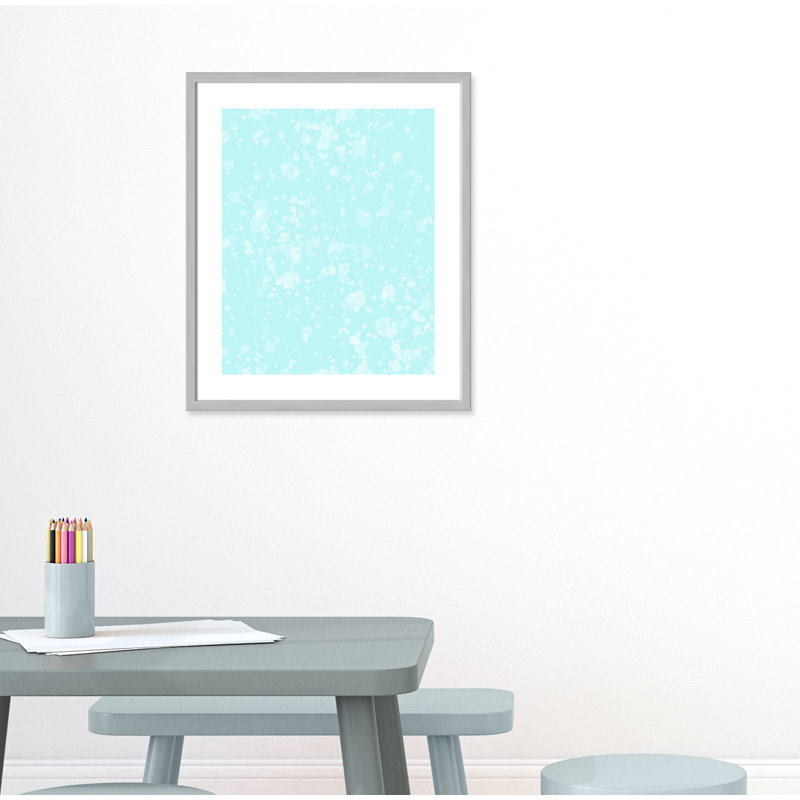 Impression sur papier de bulles fantaisistes, H 25,5 po x l 21,5 po x P 1,1875 po, Encadré de boîte argent