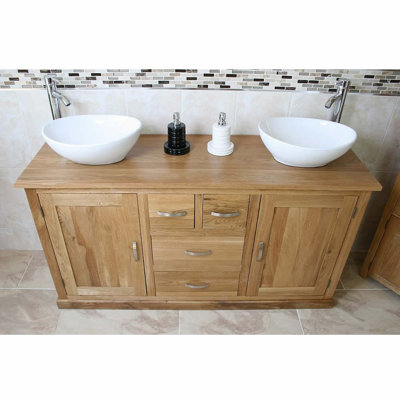 Elliott 1430 mm Freestanding Double Vanity with Vessel Ceramic Basin