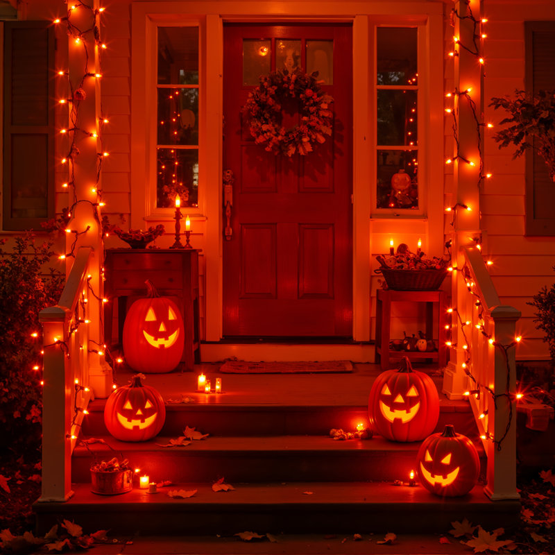 Halloween Lights, 13ft 50 Count Incandescent Halloween String Lights, Ul Certified Connectable Mini Bulbs String Lights (orange）