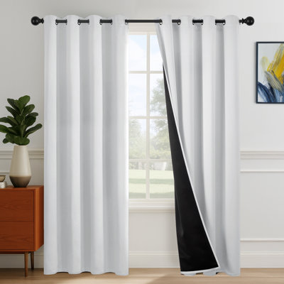 Thermal Insulated Blackout Grommet Curtains for Bedroom & Living Room（Set of 2）