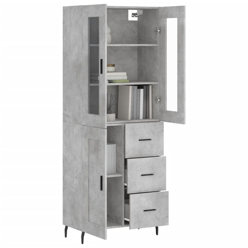 Ridgehaven 69.5cm Wide Highboard, Concrete Grey