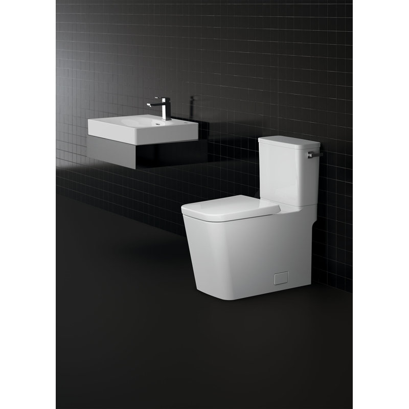 Eurocube® 1.28 GPF (Water Efficient) Elongated Two-Piece Toilet (Seat Included), Right-Hand