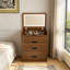 Meuble-lavabo de 23,62 po de largeur avec tabouret de rangement, miroir éclairé et 3 tiroirs-128516192