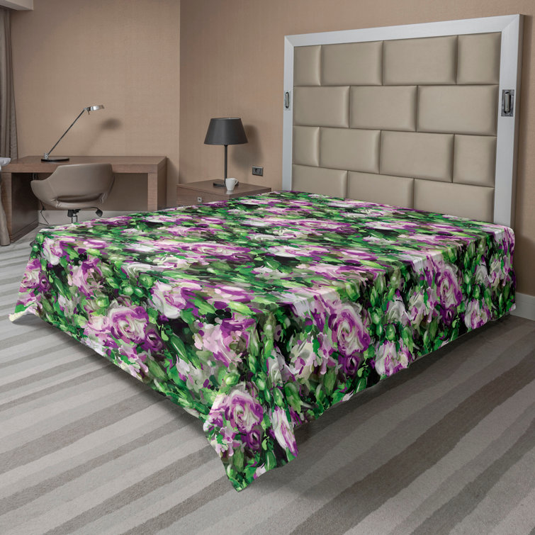 Ambesonne, drap plat floral pivoines, art botanique printanier